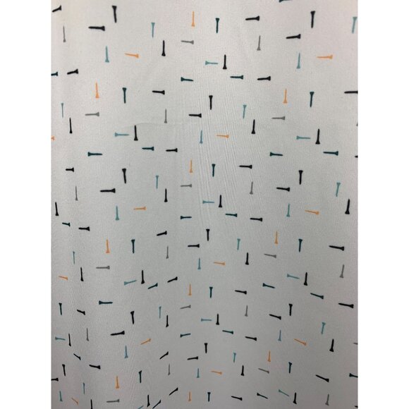 Swannies Mens Golf Polo Shirt Size L White Patterned - Picture 2 of 6